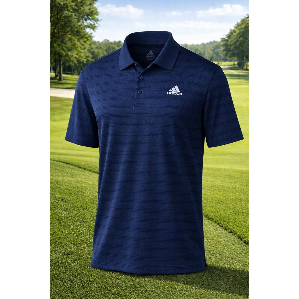 Adidas Climalite Blue/Black Polo Shirt Men’s Medium Embroidered Logo Performance